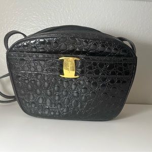 Ferragamo Embossed Leather Crossbody Bag VINTAGE